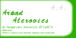 arpad alexovics business card